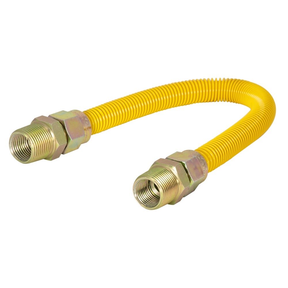 Eastman 30YE545424 5/8 in. OD x 24 in. Yellow Stainless Steel Gas Connector with 3/4 in. MIP Ends