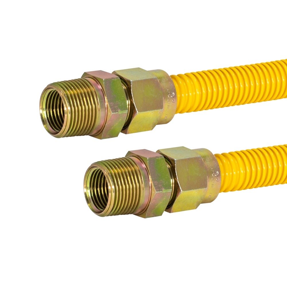 Eastman 30YE545424 5/8 in. OD x 24 in. Yellow Stainless Steel Gas Connector with 3/4 in. MIP Ends - 2