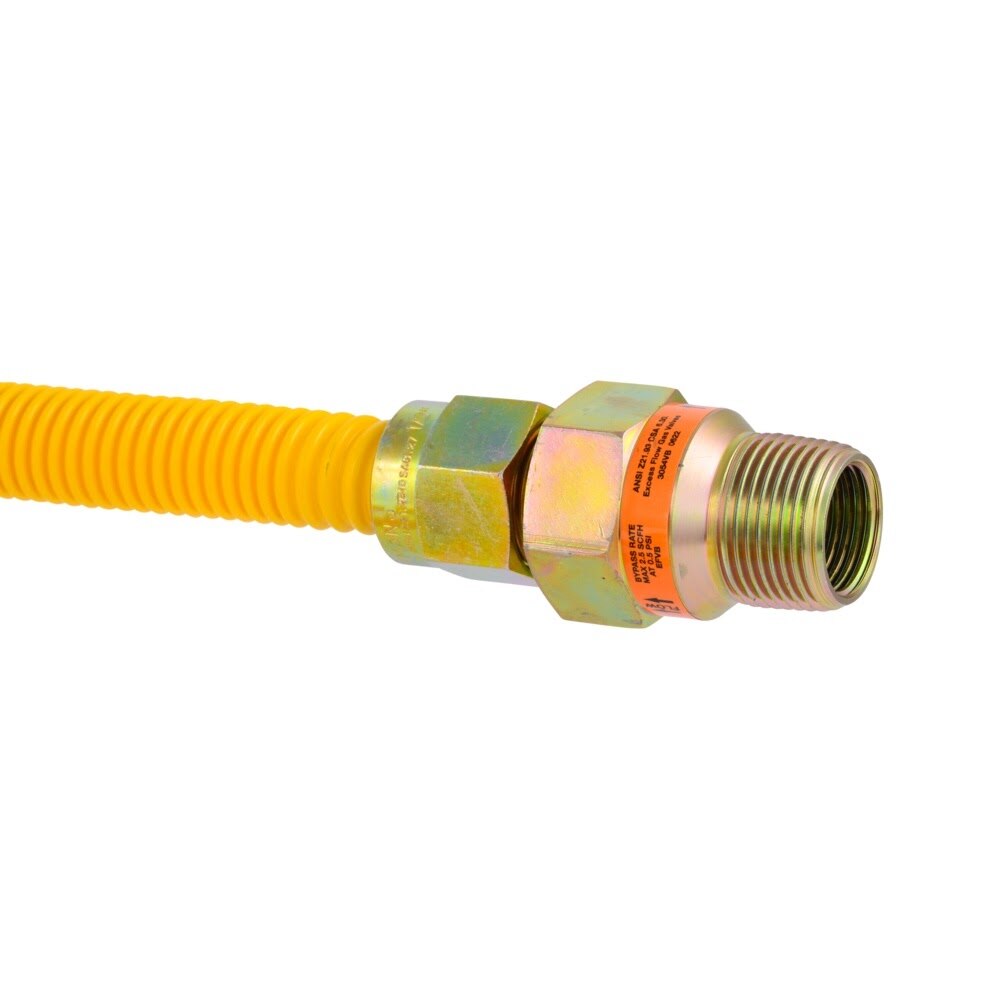 Eastman 30YE54V548B 5/8 in. OD x 48 in. ArmorBoost EFV Gas Connector 3/4 in. FIP x 3/4 in. MIP - 3