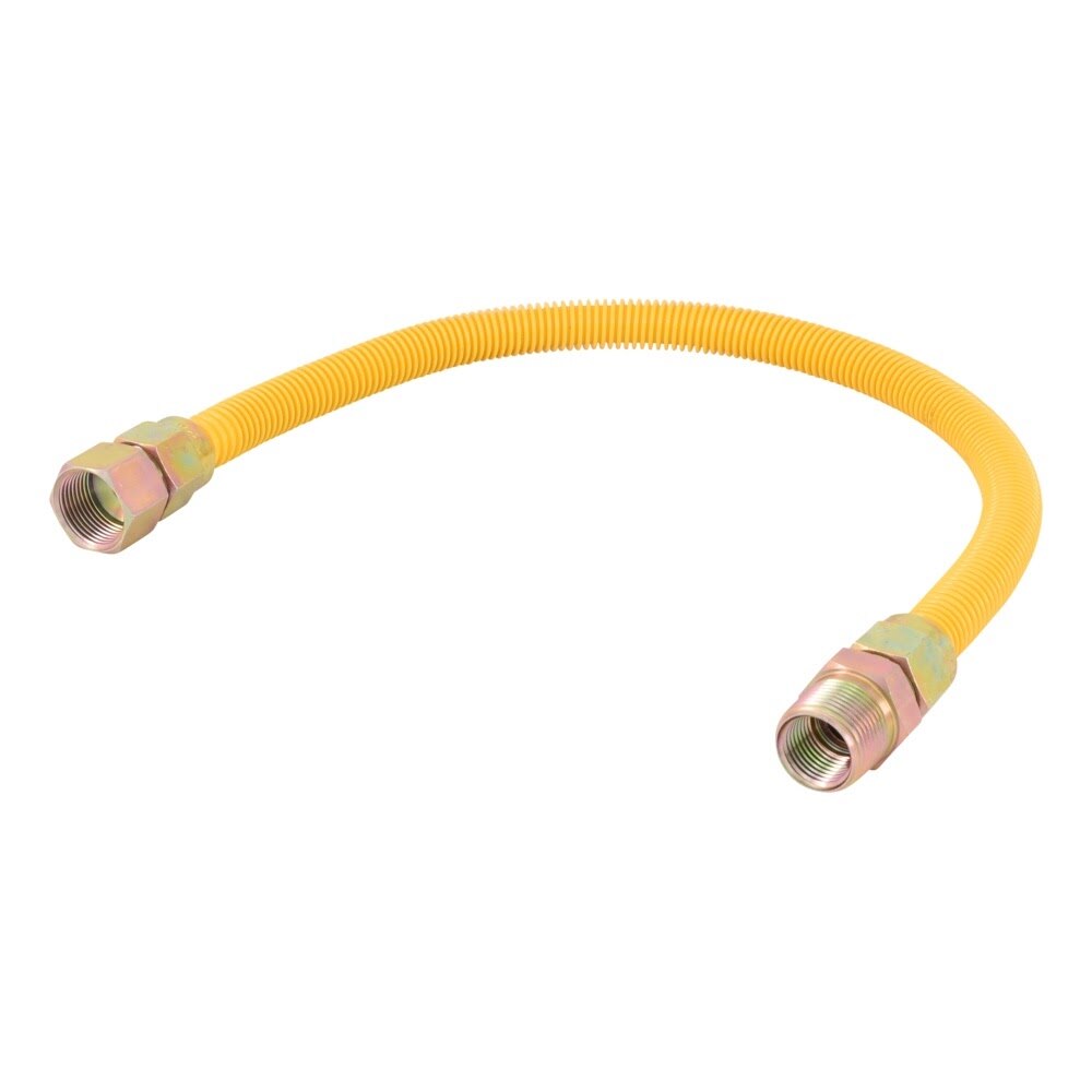 Eastman 30YE555424 5/8 in x 24 in Yellow Stainless Steel Gas Connector 3/4 in FIP x 3/4 in MIP