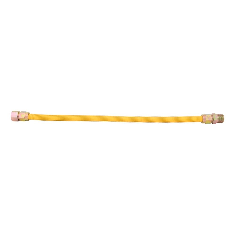 Eastman 30YE555424 5/8 in x 24 in Yellow Stainless Steel Gas Connector 3/4 in FIP x 3/4 in MIP - 2
