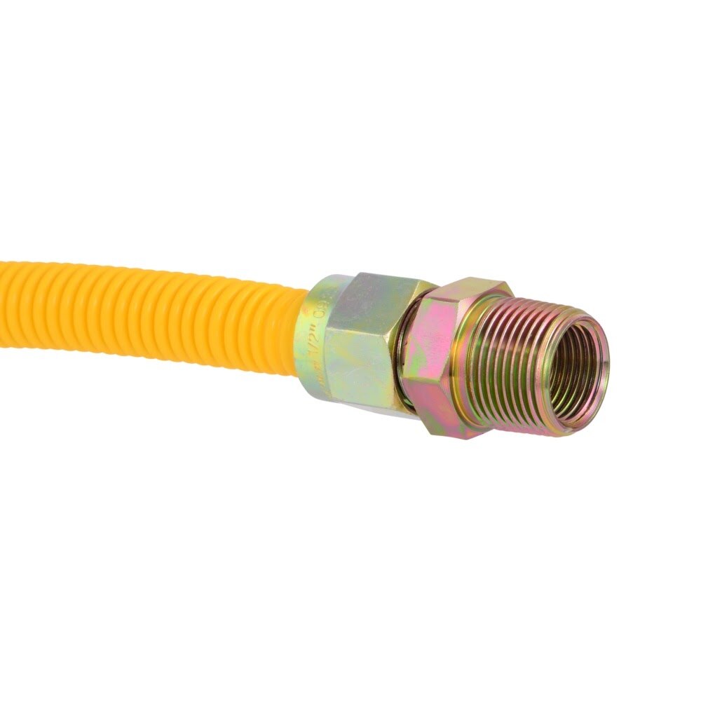 Eastman 30YE555436B 36 in. Yellow Coated Stainless Steel Gas Connector with 3/4 in. FIP x 3/4 in. MIP - 3