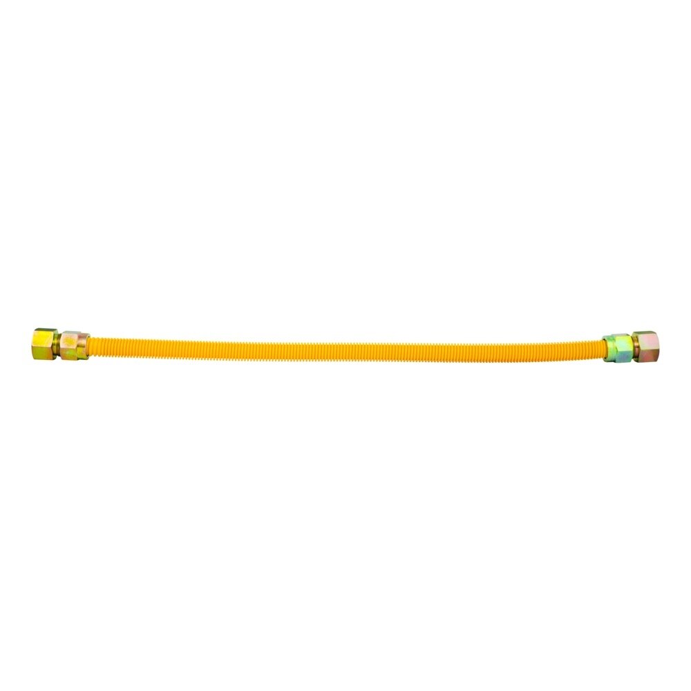 Eastman 30YE555524B 5/8 in OD x 24 in Yellow Stainless Steel Gas Connector 3/4 in FIP x 3/4 in FIP - 2