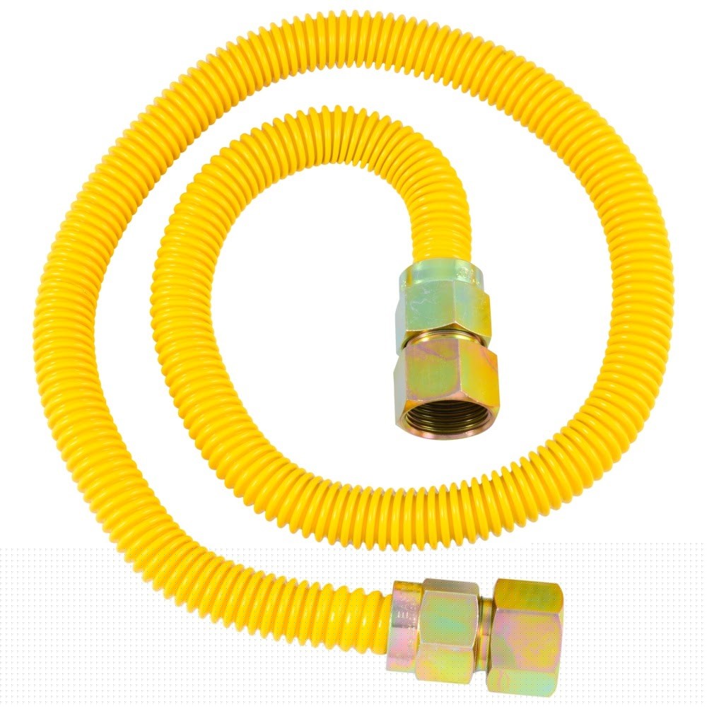 Eastman 30YE555536B 5/8 in. OD x 36 in. Yellow Stainless Steel Gas Connector with 3/4 in. FIP Ends