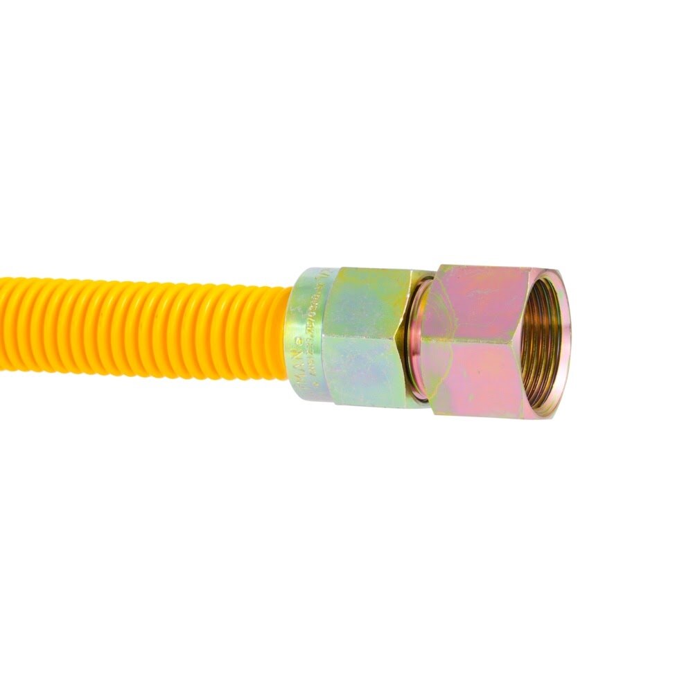 Eastman 30YE555536B 5/8 in. OD x 36 in. Yellow Stainless Steel Gas Connector with 3/4 in. FIP Ends - 3