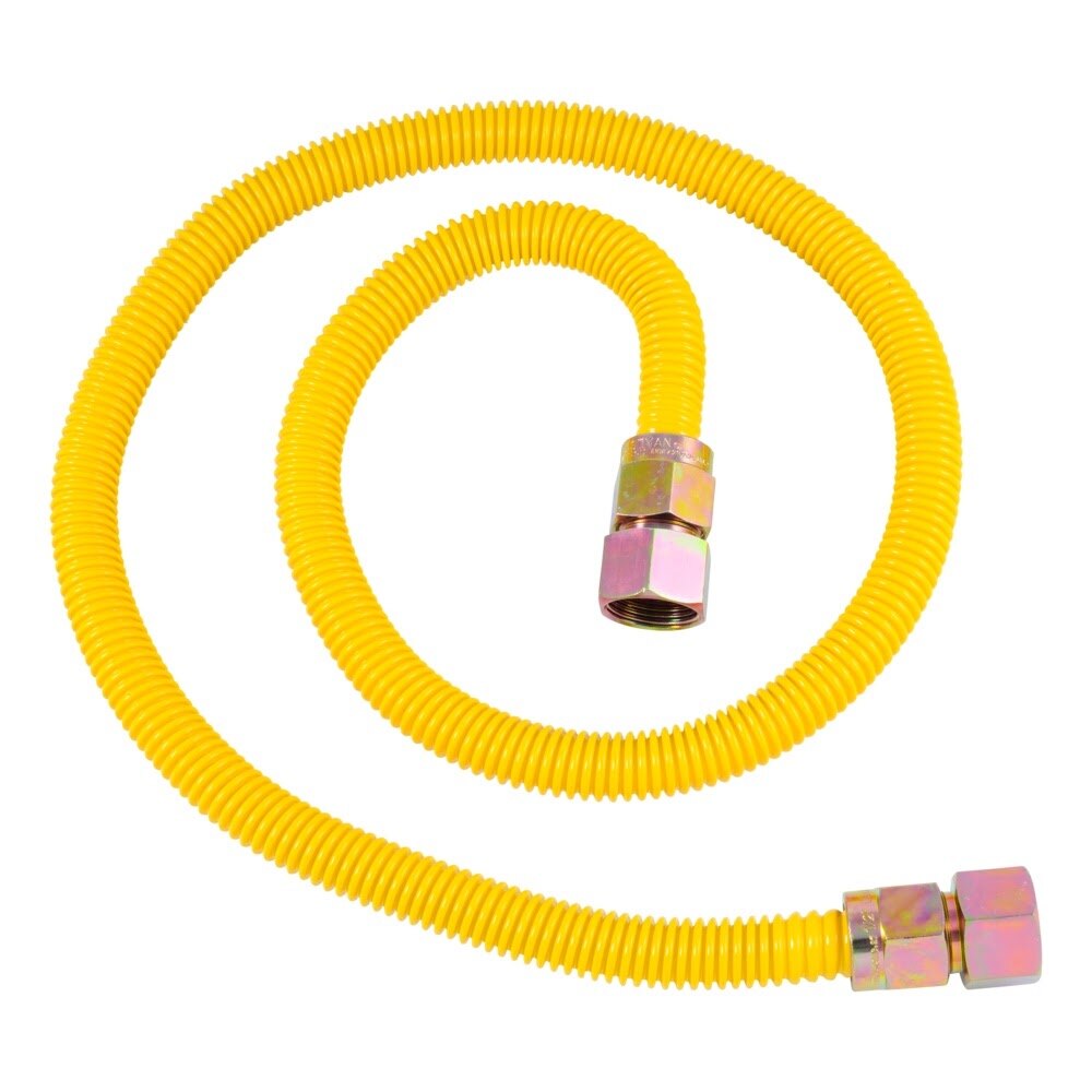 Eastman 30YE555548B 5/8 in. OD 48 in. Yellow Stainless Steel Gas Connector with 3/4 in. FIP Ends