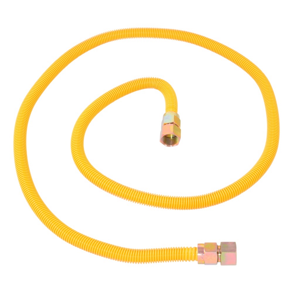 Eastman 30YE555572B 5/8 in. x 72 in. Yellow Coated Stainless Steel Gas Connector 3/4 in. FIP x 3/4 in. FIP