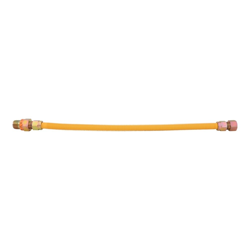 Eastman 30YE55V424B 5/8 in x 24 in Yellow Stainless Steel Gas Connector 3/4 in FIP x 3/4 in MIP EFV - 2