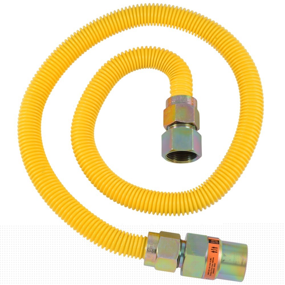 Eastman 30YE55V536B 5/8 in OD x 36 in Yellow Stainless Steel Gas Connector with 3/4 in FIP EFV