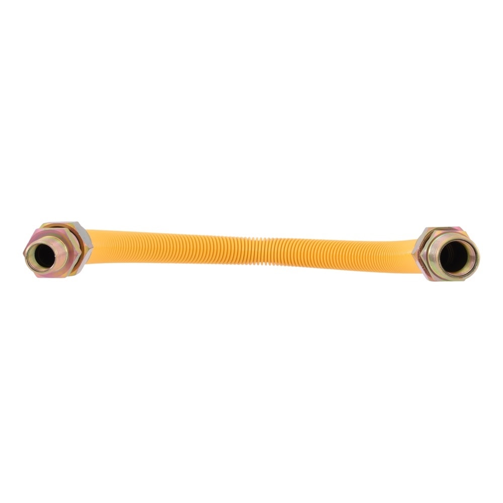 Eastman 40YE545024 1 in. OD x 24 in. Yellow Stainless Steel Gas Connector 3/4 in. MIP x 1/2 in. MIP - 3