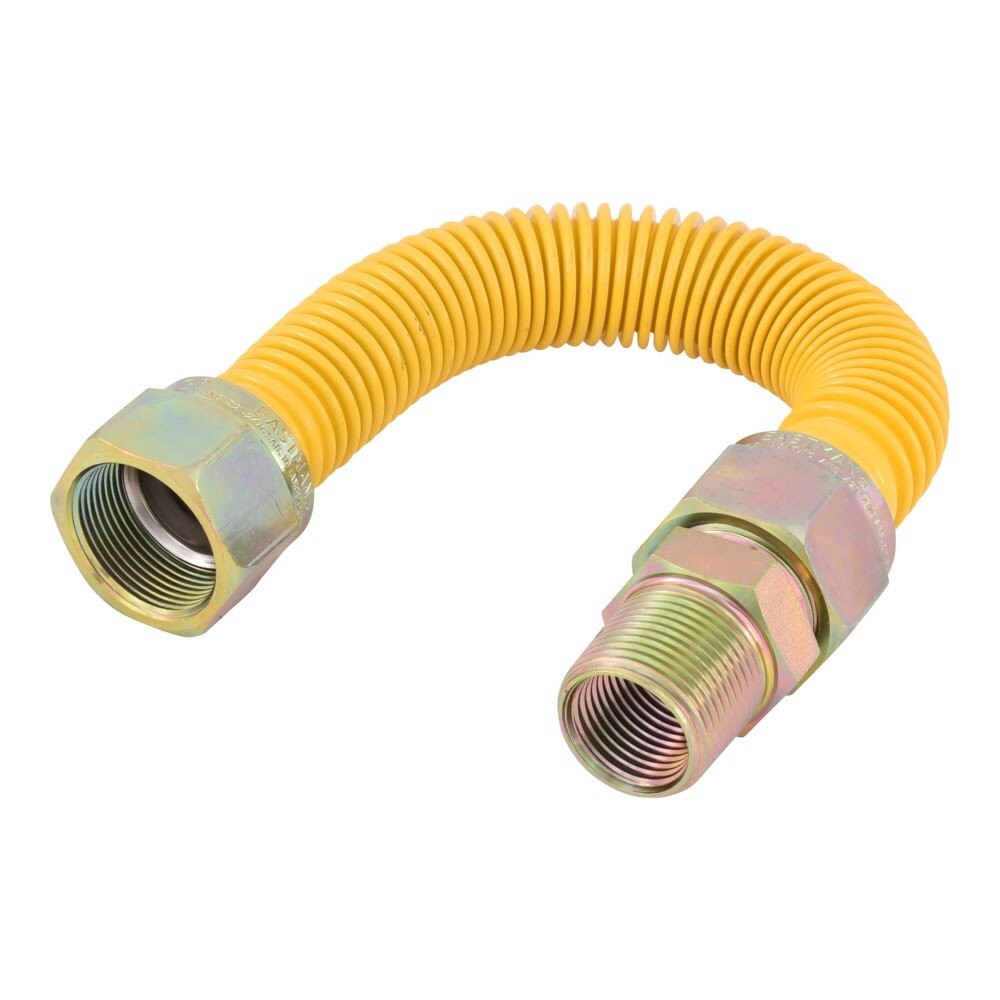 Eastman 40YE545412 1 in OD x 12 in Yellow Stainless Steel Gas Connector with 3/4 in MIP Ends