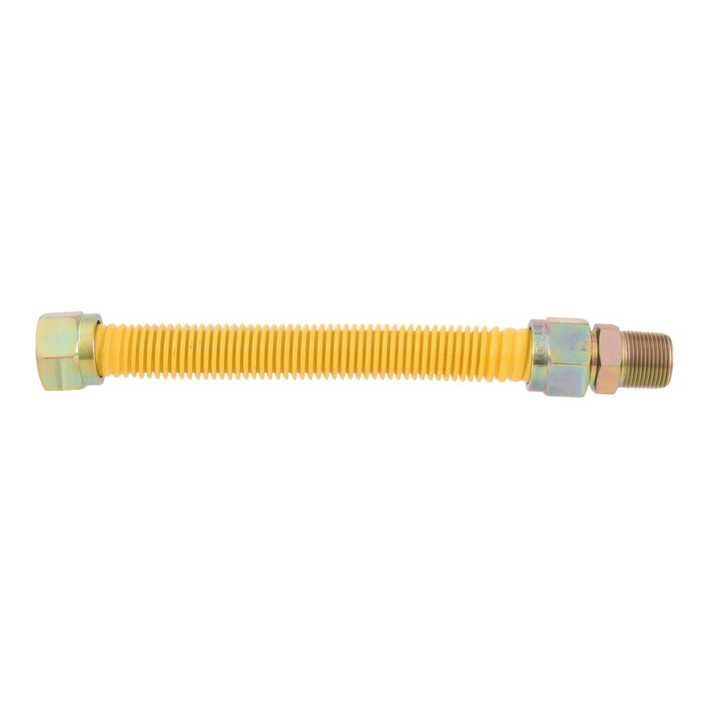 Eastman 40YE545412 1 in OD x 12 in Yellow Stainless Steel Gas Connector with 3/4 in MIP Ends - 2
