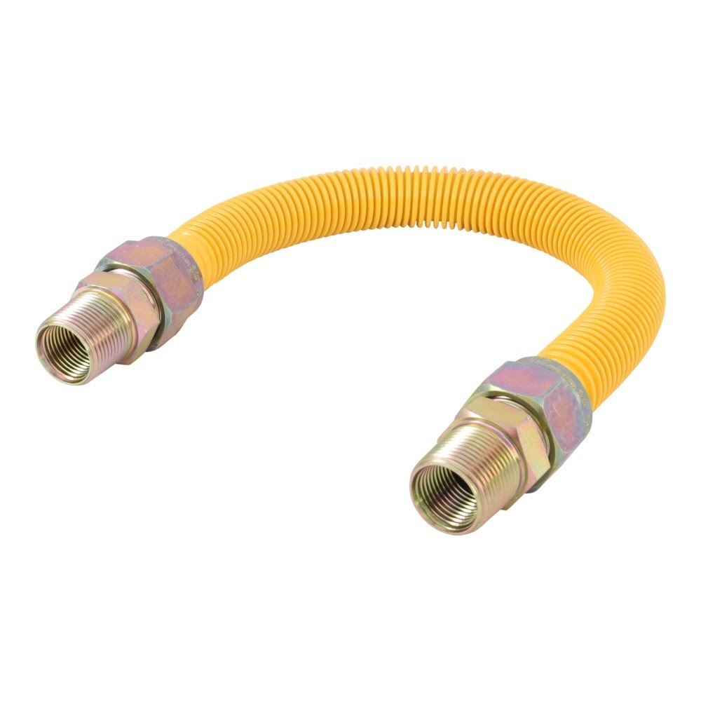 Eastman 40YE545418 1 in. OD x 18 in. Yellow Stainless Steel Gas Connector 3/4 in. MIP x 3/4 in. MIP