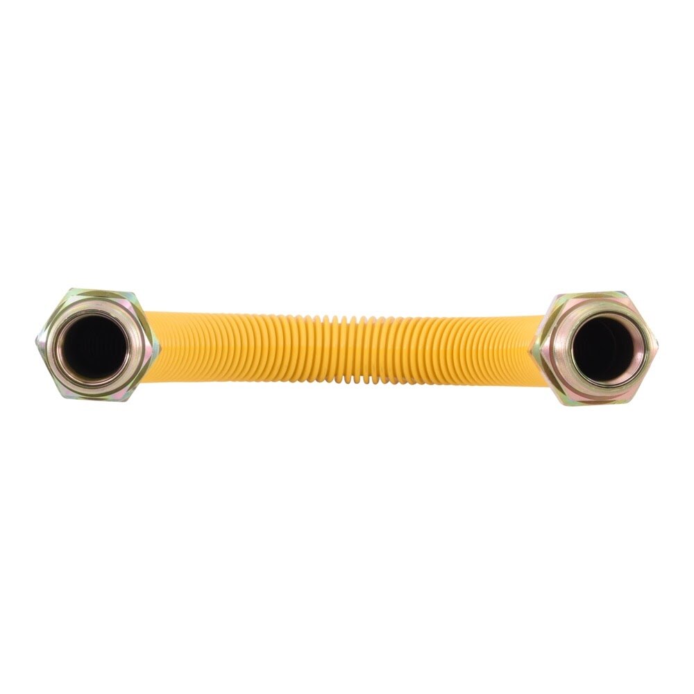 Eastman 40YE545418 1 in. OD x 18 in. Yellow Stainless Steel Gas Connector 3/4 in. MIP x 3/4 in. MIP - 3