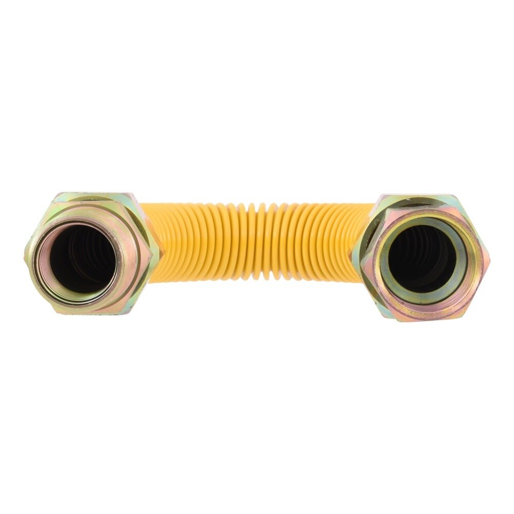 Eastman 40YE545512 1 in OD x 12 in L Yellow Stainless Steel Gas Connector 3/4 in MIP x 3/4 in FIP - 3