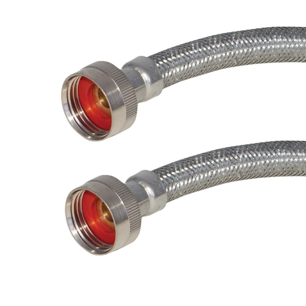 Eastman 41021 Braided Stainless Steel Steam Dryer Adapter Hose 1 ft 3/4 in FHT x 3/4 in FHT - 2