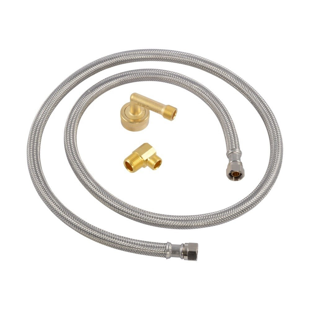 Eastman 41037 4 ft Braided Stainless Steel Universal Dishwasher Supply Line with Adapter Fittings - 3