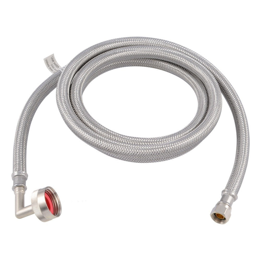 Eastman 41043 6 ft Braided Dishwasher Supply Line with 3/8 in Comp x 3/4 in FHT Elbow