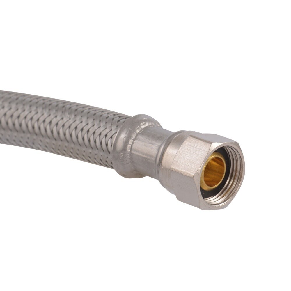 Eastman 41043 6 ft Braided Dishwasher Supply Line with 3/8 in Comp x 3/4 in FHT Elbow - 2