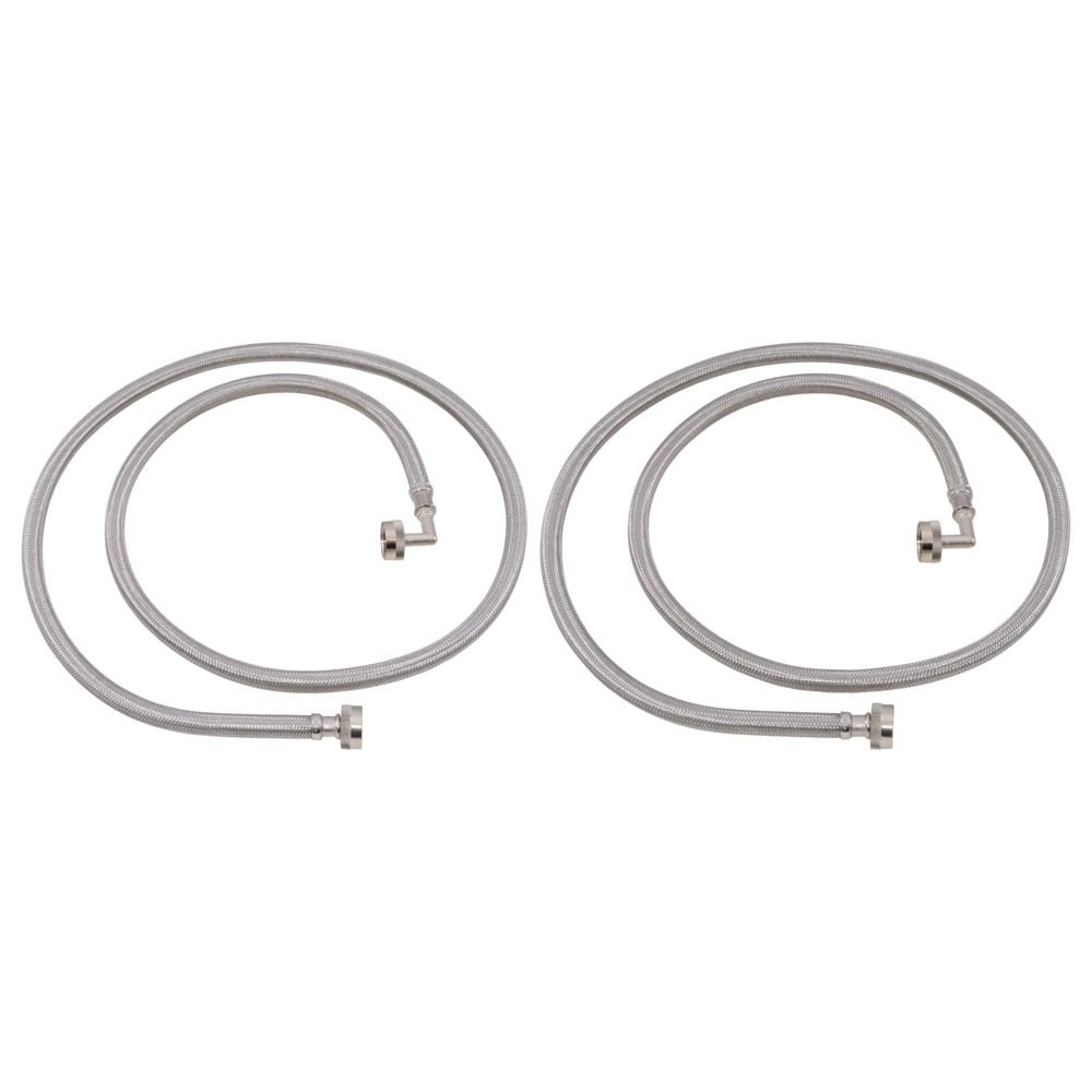 Eastman 41066 6 ft Braided Stainless Steel Washing Machine Hoses with Elbows (2 Pack) - 3