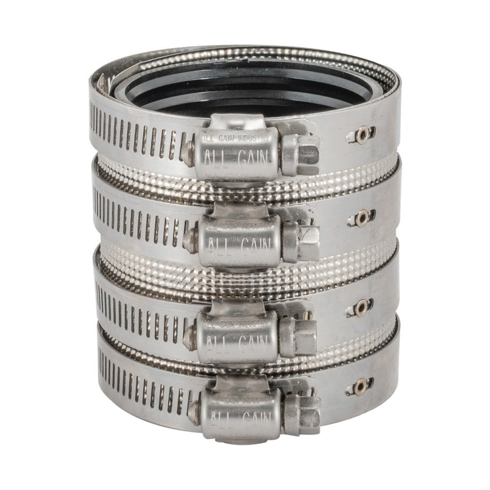 Eastman 43441 2 in x 2 in Heavy Duty No Hub Pipe Coupling with 4 Band Clamp