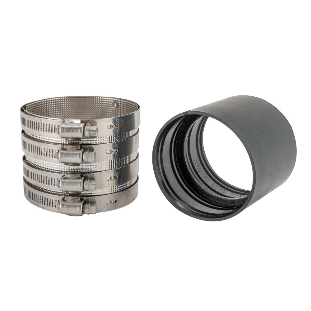 Eastman 43442 3 in. x 3 in. Heavy-Duty No-Hub Pipe Coupling with 4-Band Clamp - 3
