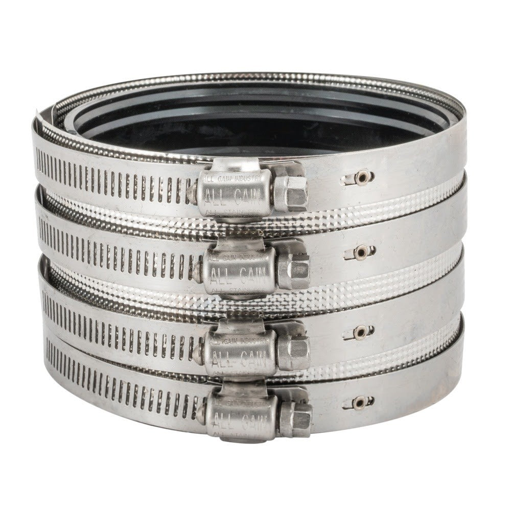 Eastman 43443 4 in. x 4 in. Heavy-Duty No-Hub Pipe Coupling with 4 Bands