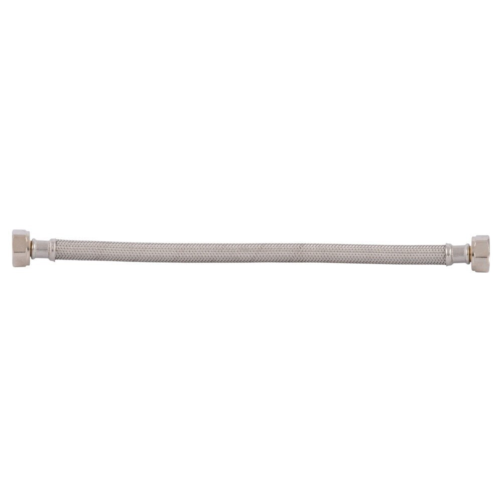 Eastman 48015 1/2 in x 1/2 in x 12 in Braided Stainless Steel Faucet Connector with Brass Insert - 2