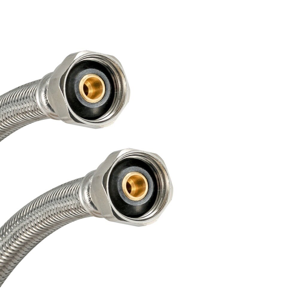Eastman 48015 1/2 in x 1/2 in x 12 in Braided Stainless Steel Faucet Connector with Brass Insert - 3
