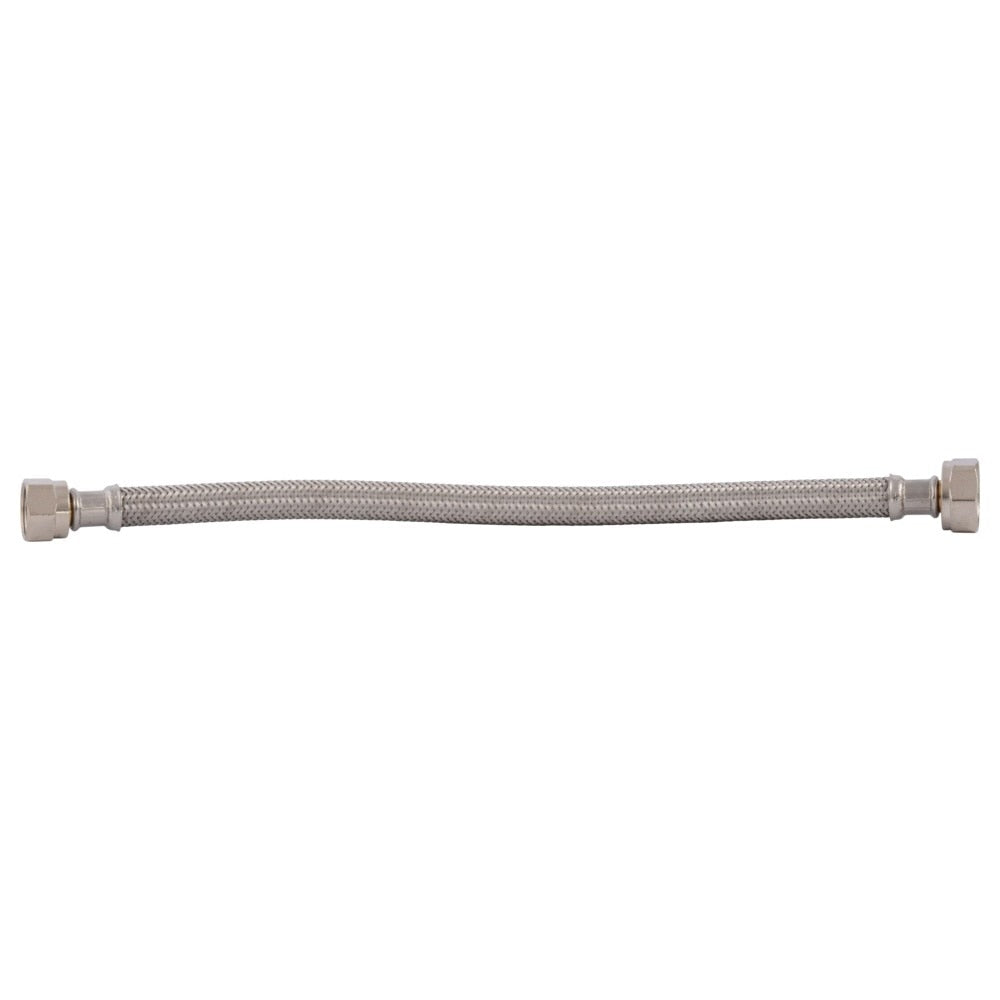 Eastman 48025 1/2 in. IPS x 1/2 in. Comp x 12 in. Braided Stainless Steel Faucet Supply Line - 2