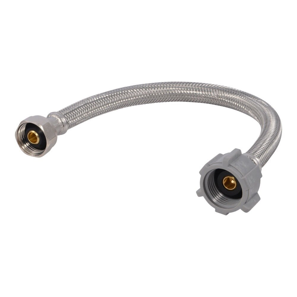 Eastman 48084P 1/2 in IPS x 7/8 in Ballcock x 12 in Braided Stainless Steel Toilet Supply Line