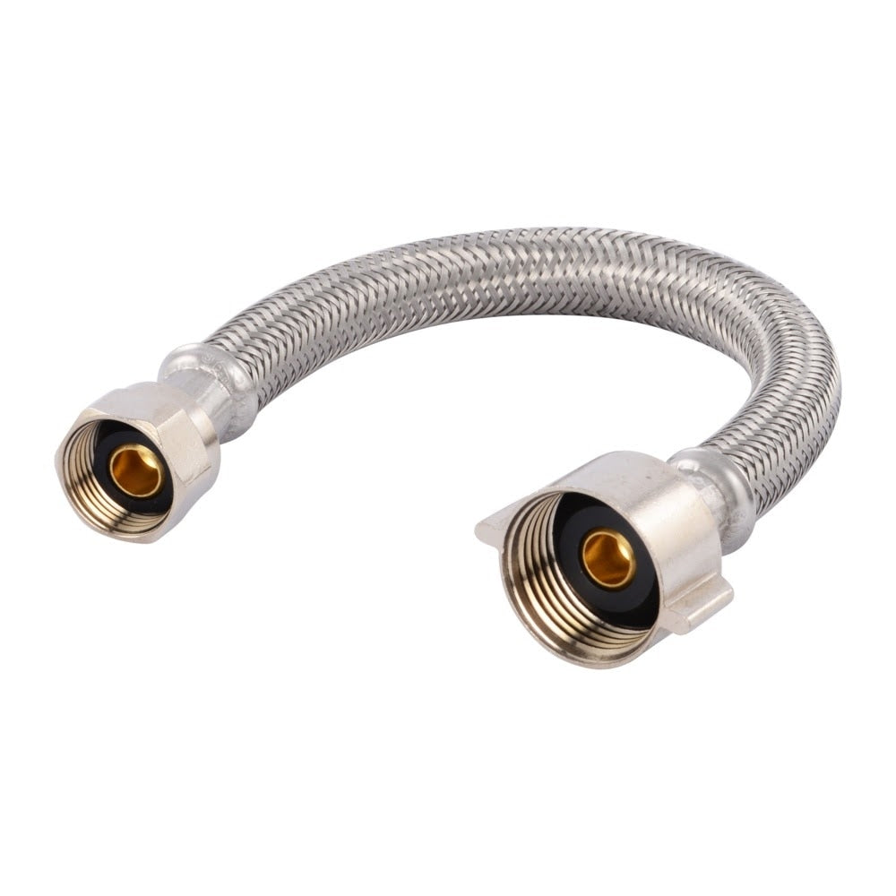 Eastman 48092 7/8 in x 1/2 in x 9 in Braided Stainless Steel Toilet Connector with Brass Insert