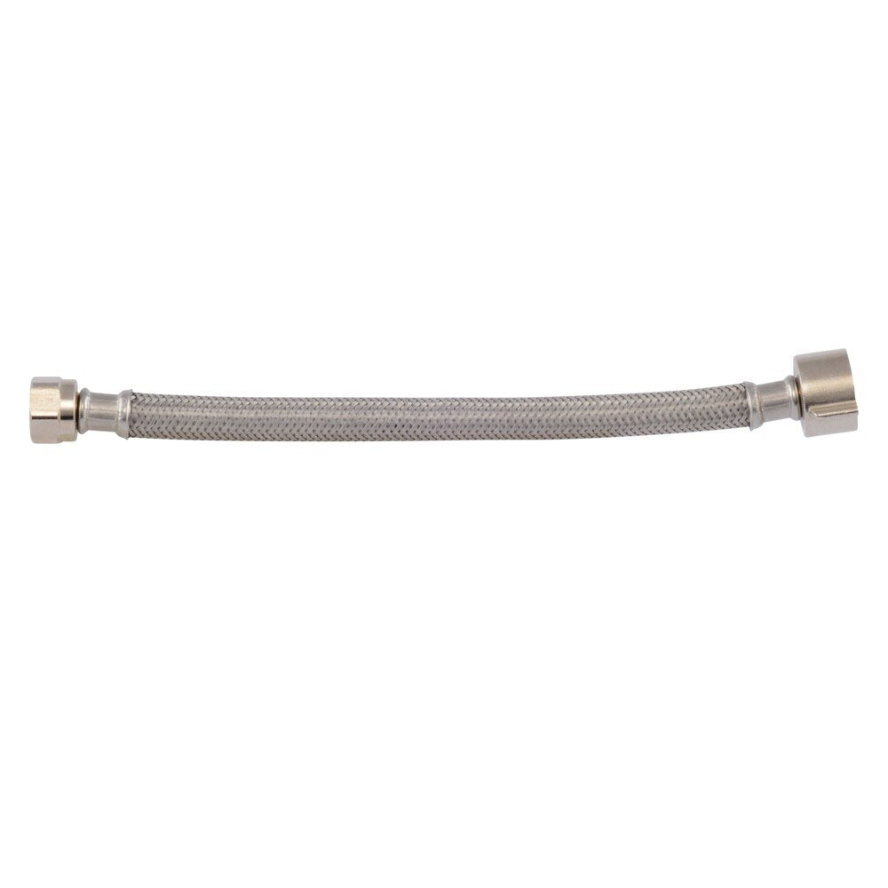 Eastman 48092 7/8 in x 1/2 in x 9 in Braided Stainless Steel Toilet Connector with Brass Insert - 2