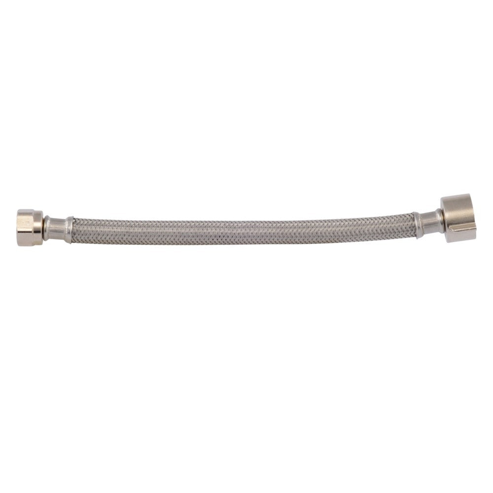 Eastman 48092 7/8 in x 1/2 in x 9 in Braided Stainless Steel Toilet Connector with Brass Insert - 2