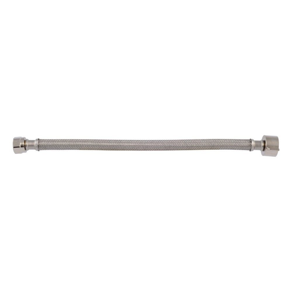 Eastman 48114 1/2 in x 7/8 in x 12 in Braided Stainless Steel Toilet Supply Line with Brass Insert - 2