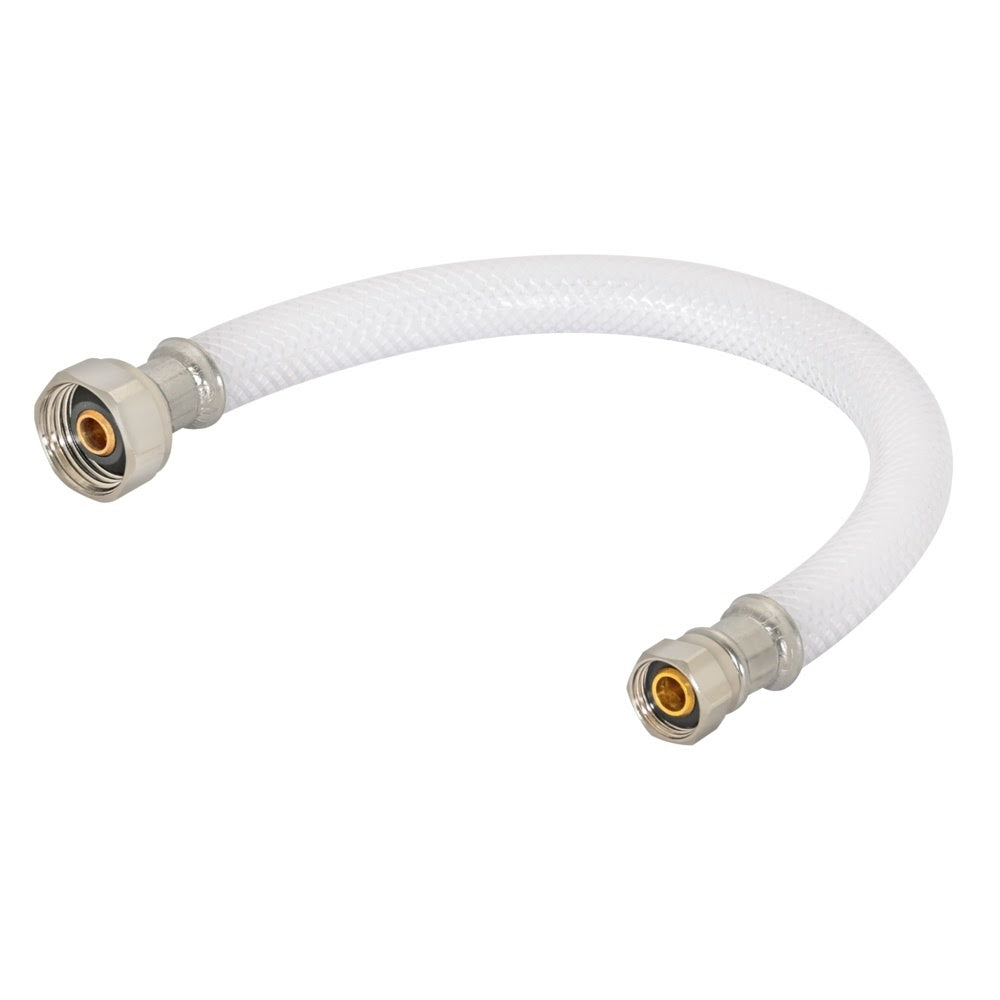 Eastman 48130 1/2 in IPS x 3/8 in Comp x 12 in Flex PVC Faucet Supply Line with Brass Insert