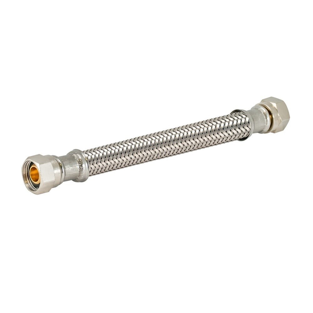 Eastman 48141 3/8 in. Comp x 3/8 in. Comp x 6 in. Braided Faucet Supply Line with Brass Insert