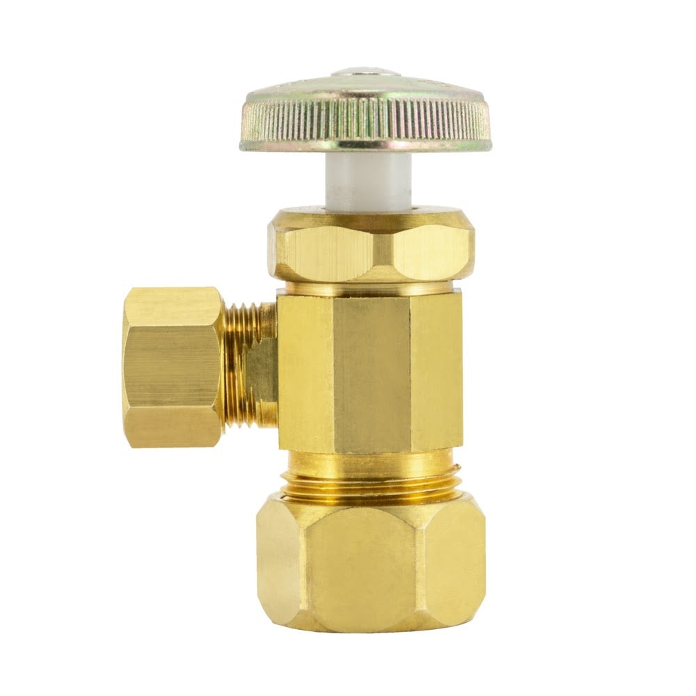 Eastman 48284LF 3/8 in OD x 5/8 in Compression Multi Turn Angle Stop Valve Rough Brass - 2