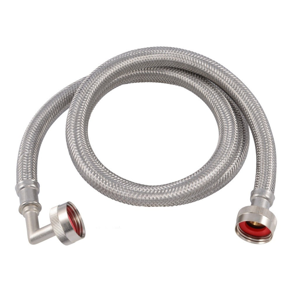 Eastman 48373 3/4 in. FHT x 4 ft. Braided Stainless Steel Washing Machine Connector with Elbow