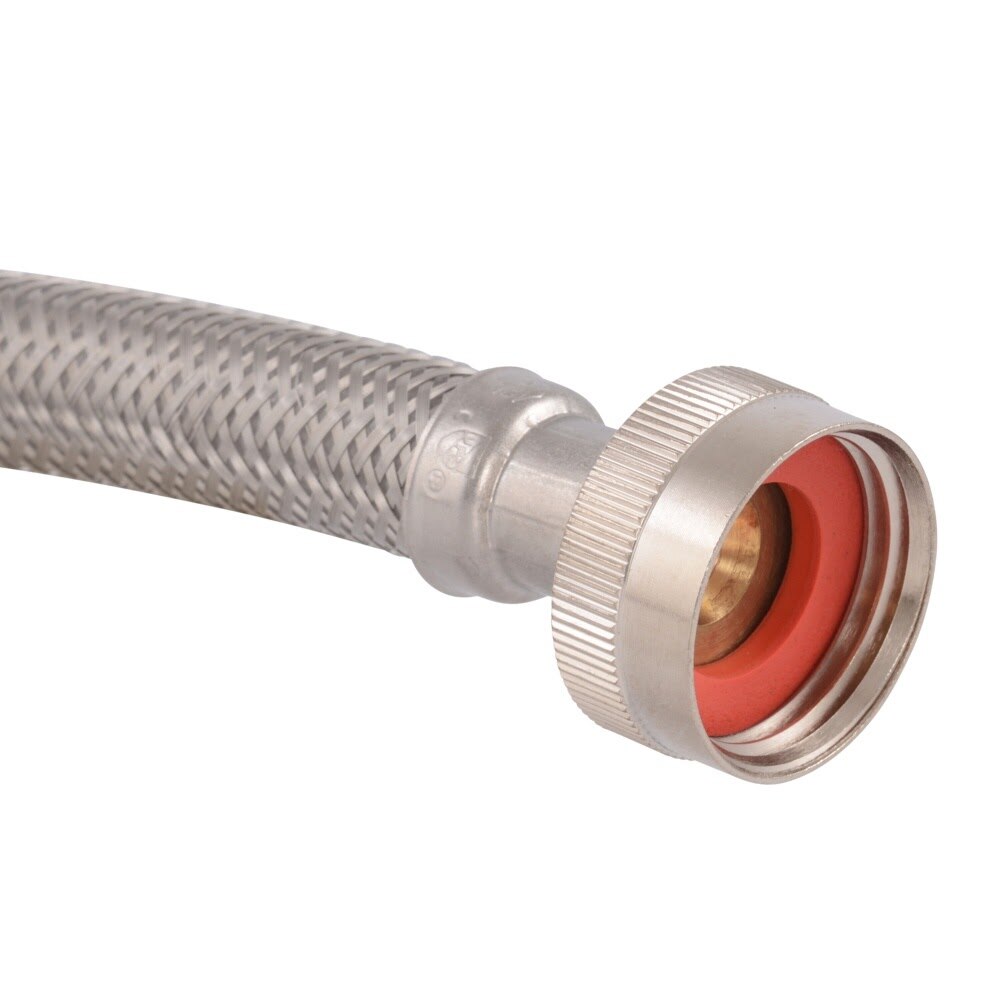 Eastman 48373 3/4 in. FHT x 4 ft. Braided Stainless Steel Washing Machine Connector with Elbow - 2