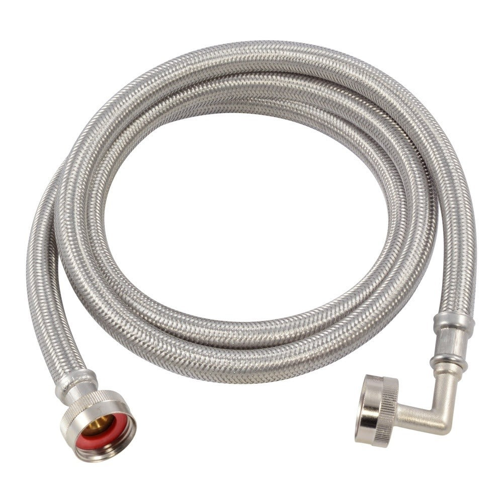 Eastman 48374 3/4 in FHT 5 ft Braided Stainless Steel Washing Machine Connector with Elbow