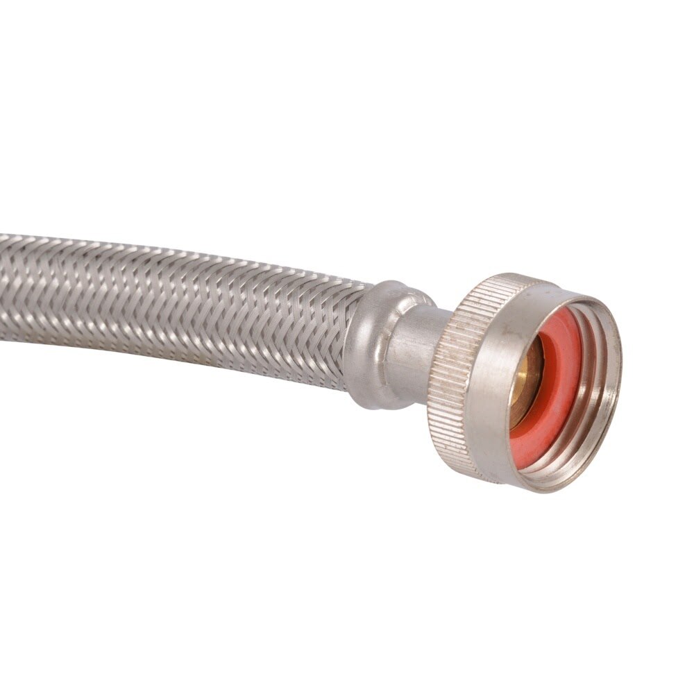 Eastman 48374 3/4 in FHT 5 ft Braided Stainless Steel Washing Machine Connector with Elbow - 2