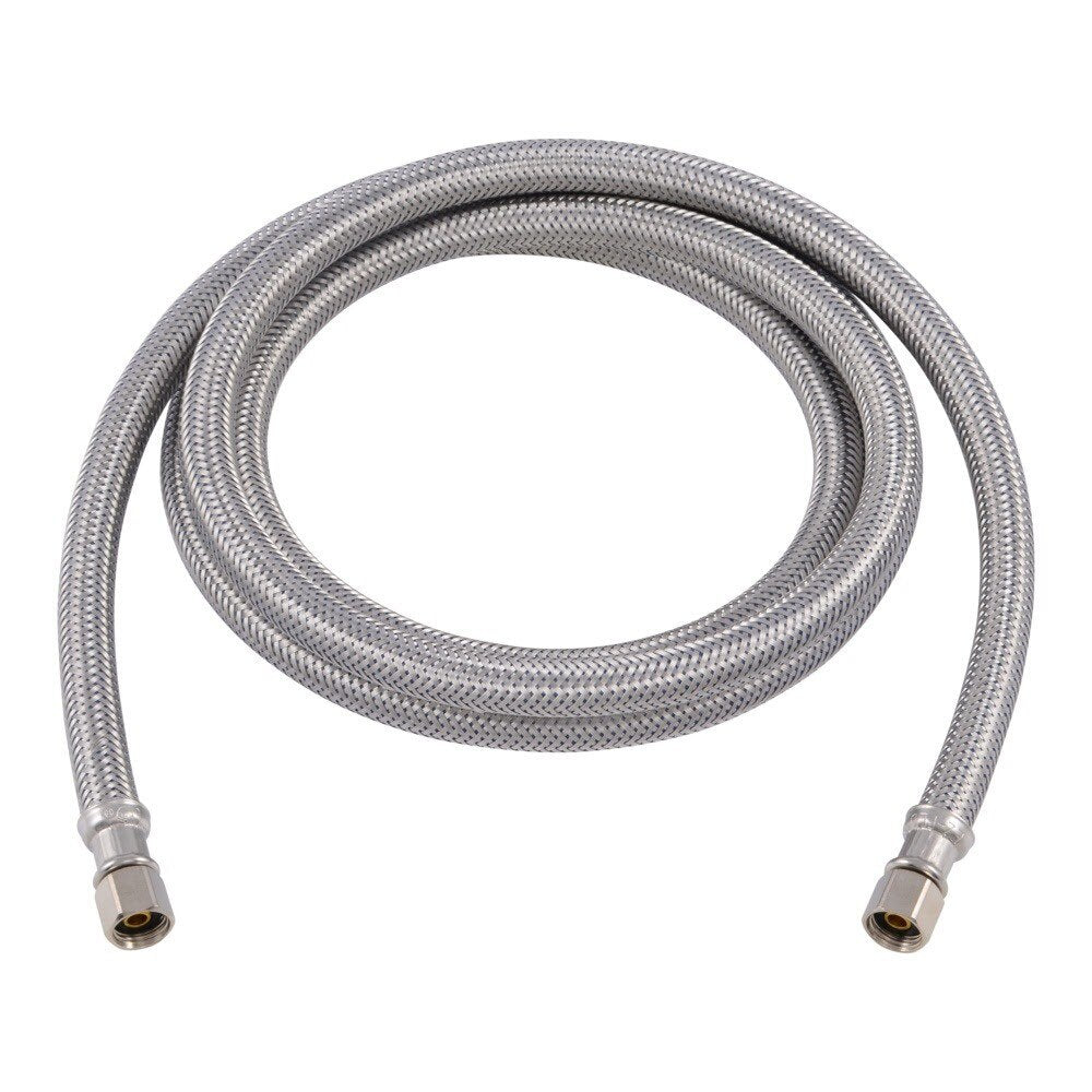 Eastman 48388 1/4 in. Comp. x 1/4 in. Comp. x 6 ft. Braided Stainless Steel Icemaker Connector