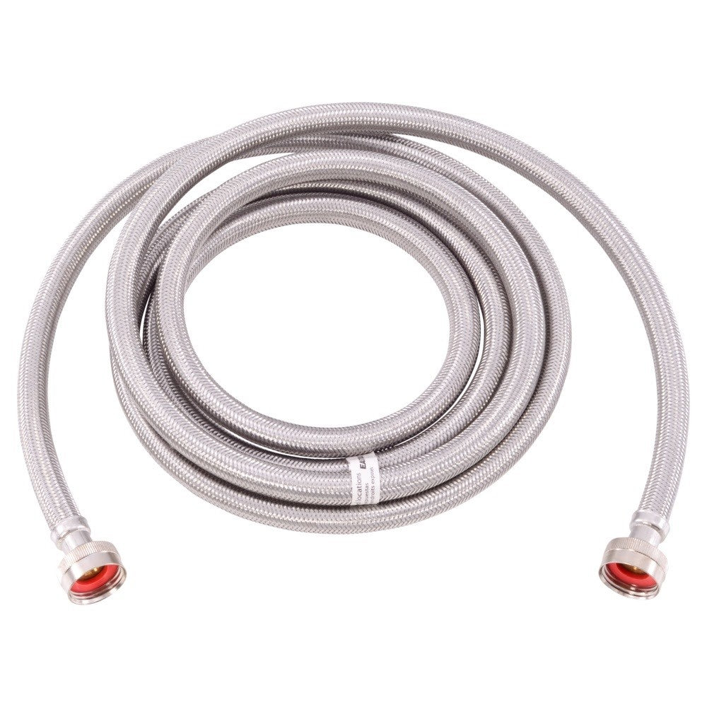 Eastman 48640 10 ft Stainless Steel Washing Machine Hose with Female Hose Thread Connections