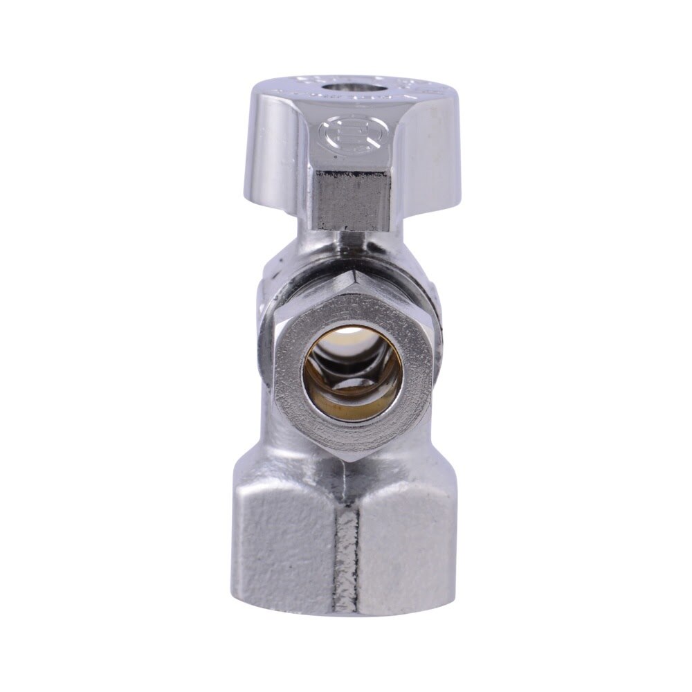 Eastman 48651LF 3/8 in. OD x 3/8 in. OD x 1/2 in. FIP Quarter Turn Dual Outlet Stop Valve - 3