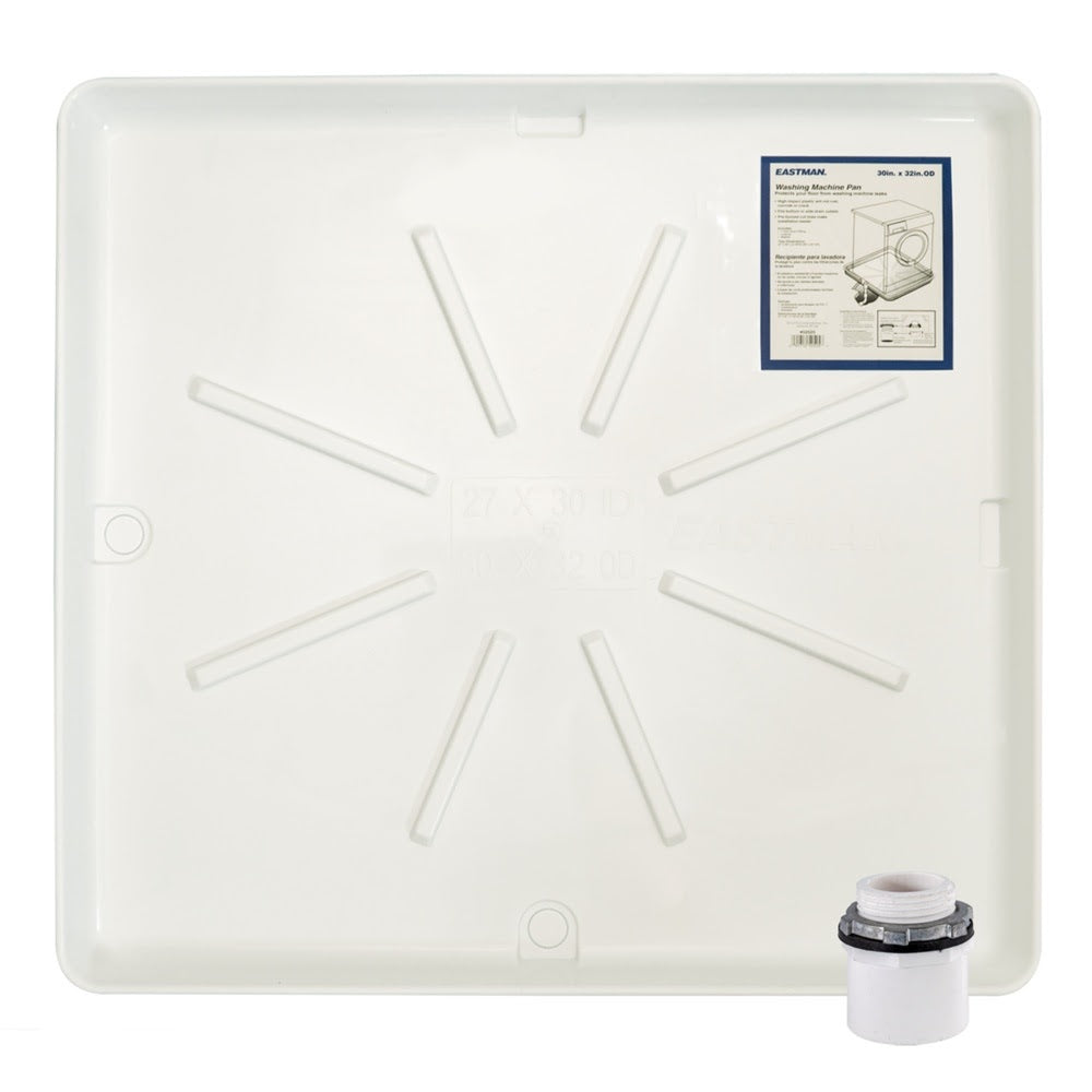 Eastman 52525 30 in x 32 in Heavy Duty Plastic Washing Machine Drain Pan