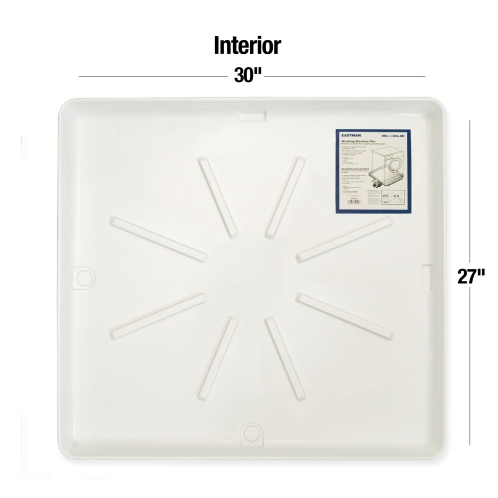 Eastman 52525 30 in x 32 in Heavy Duty Plastic Washing Machine Drain Pan - 2