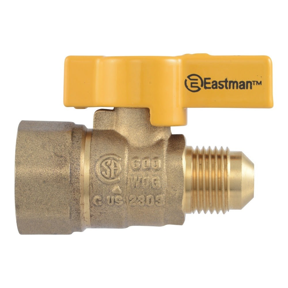 Eastman 60001B 3/8 in. OD Flare x 1/2 in. FIP Straight Brass Gas Valve - 2