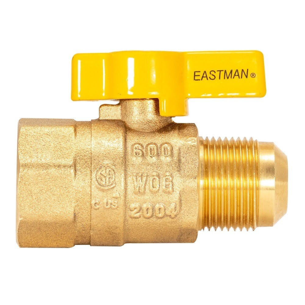 Eastman 60005 5/8 in. OD Flare x 3/4 in. FIP Straight Brass Gas Valve - 2