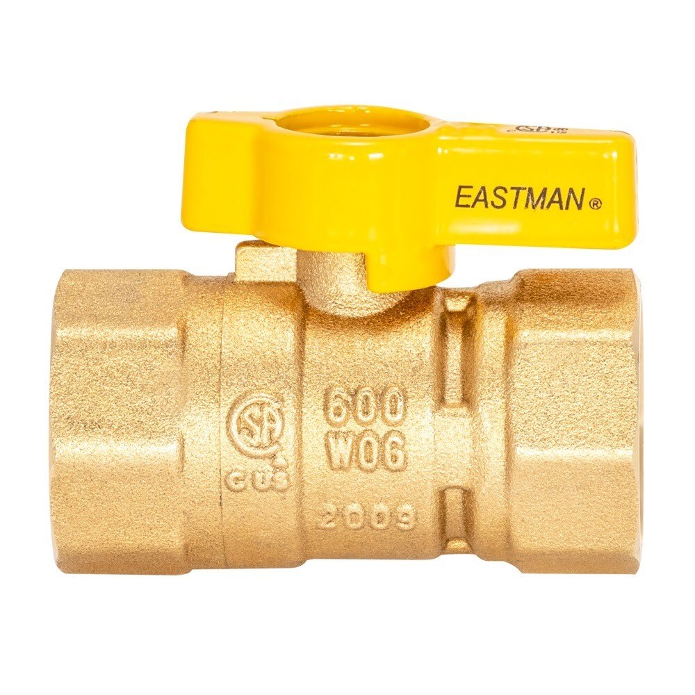 Eastman 60011 3/4 in. FIP x 3/4 in. FIP Straight Brass Gas Valve with Lever Handle - 2